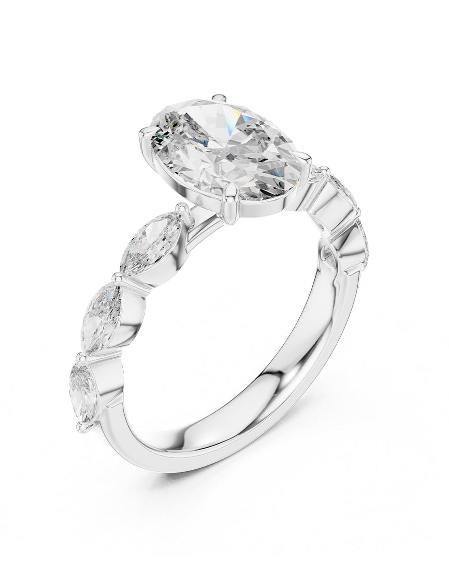 Montura para personalizar - piedras Laterales - AMORE129-OV