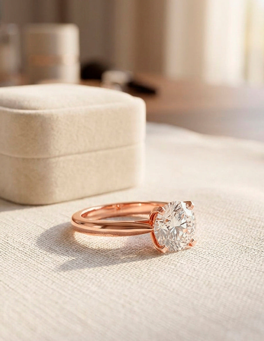 Anillo de Compromiso - solitario - AMORE13-RD-CZ