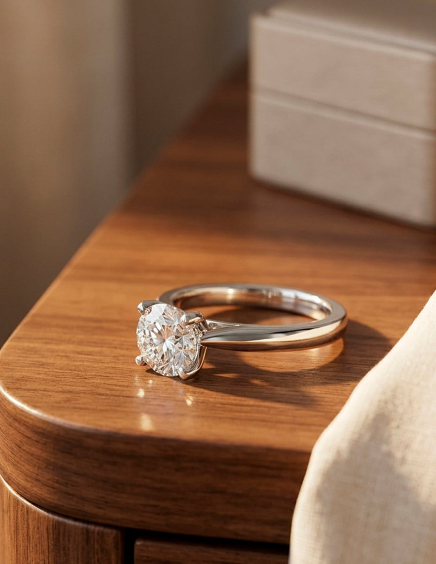 Anillo de Compromiso - solitario - AMORE13-RD-CZ