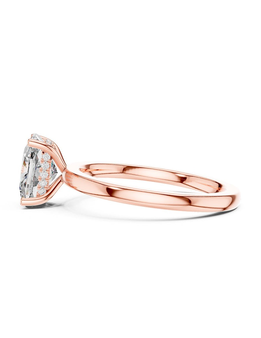 Anillo de Compromiso - piedras Laterales - AMORE130-CU-CZ