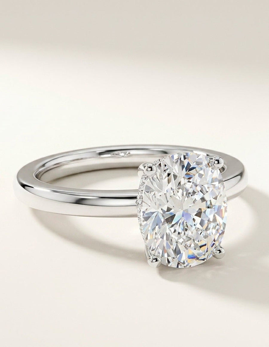 Anillo de compromiso - piedras laterales - AMORE130-CU-LG