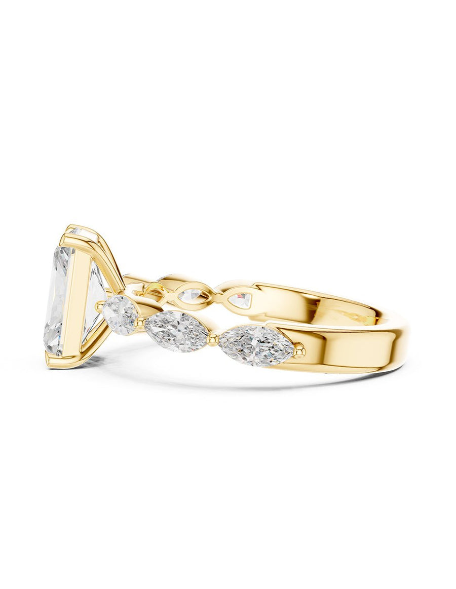 Anillo de compromiso - piedras laterales - AMORE131-EM-LG