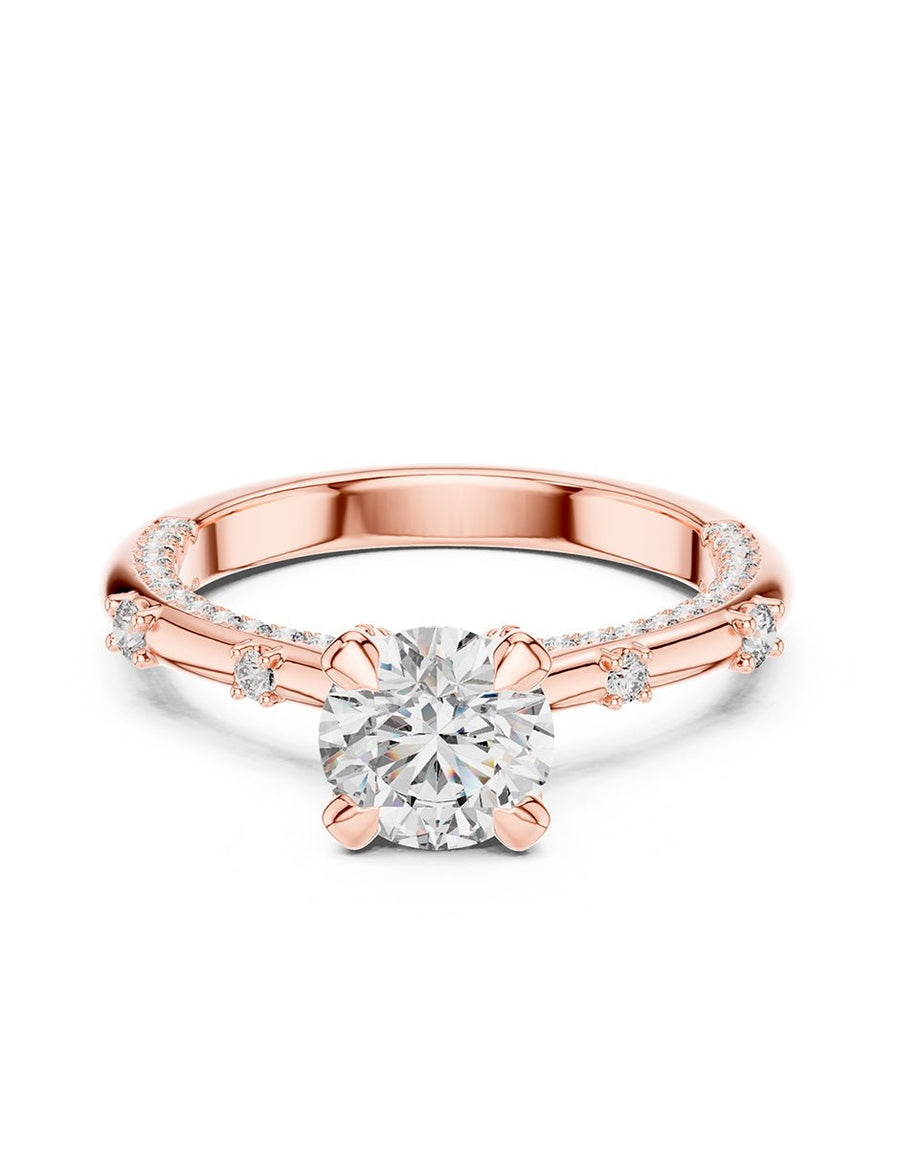 Anillo de compromiso - piedras laterales - AMORE132-RD-LG