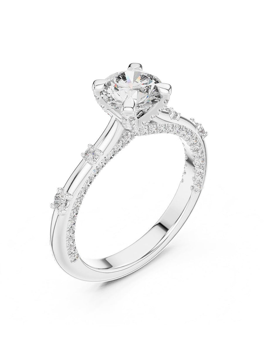 Anillo de compromiso - piedras laterales - AMORE132-RD-LG