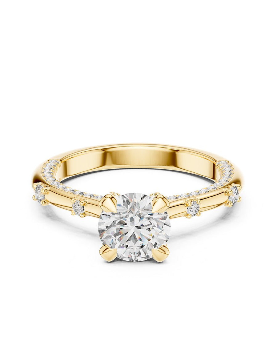 Anillo de compromiso - piedras laterales - AMORE132-RD-LG