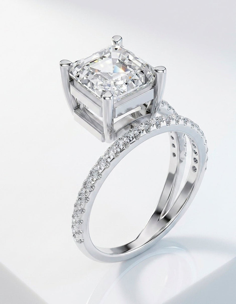 Anillo de compromiso - piedras laterales - AMORE134-AS-LG