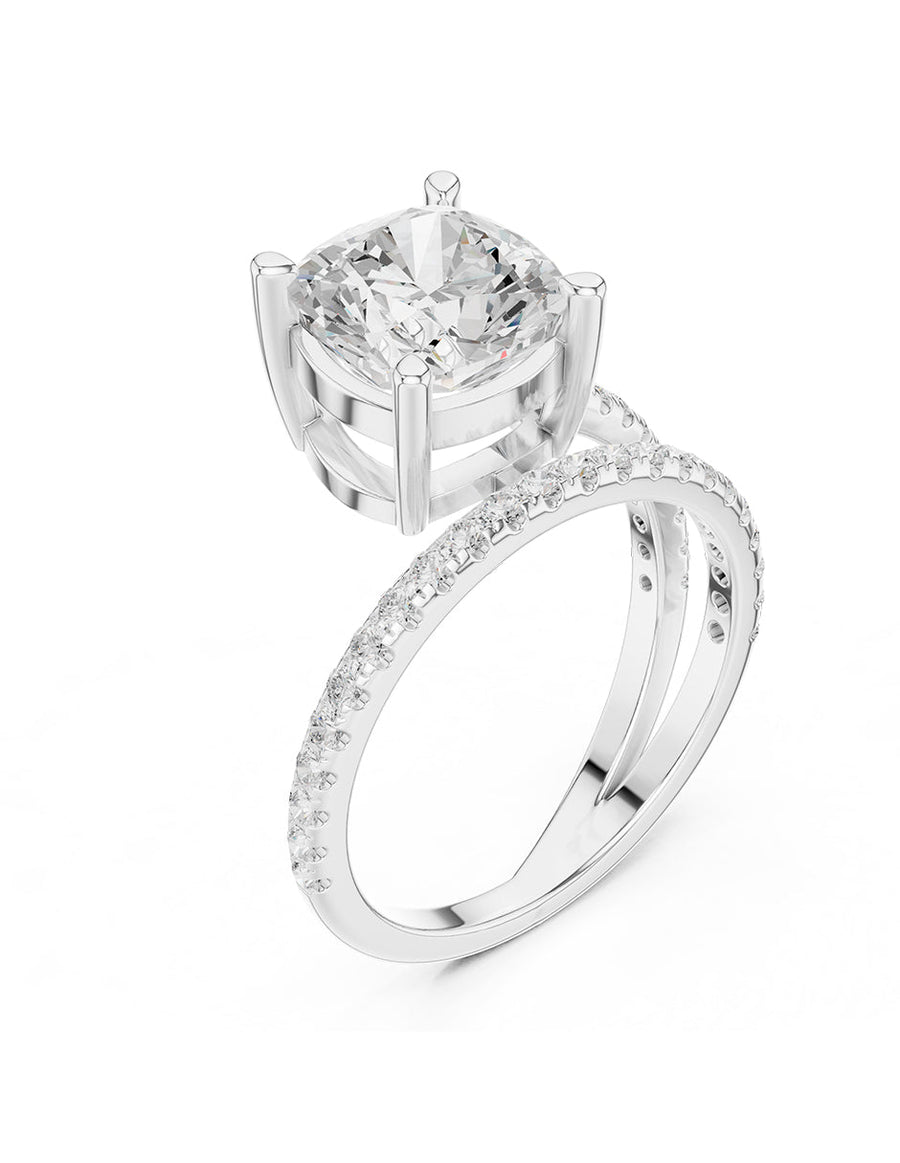 Anillo de compromiso - piedras laterales - AMORE134-CU-LG