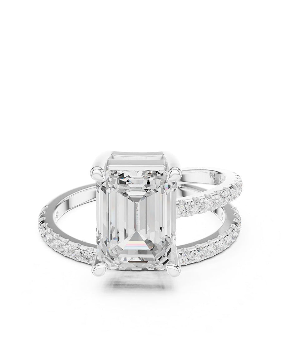 Anillo de compromiso - piedras laterales - AMORE134-EM-LG