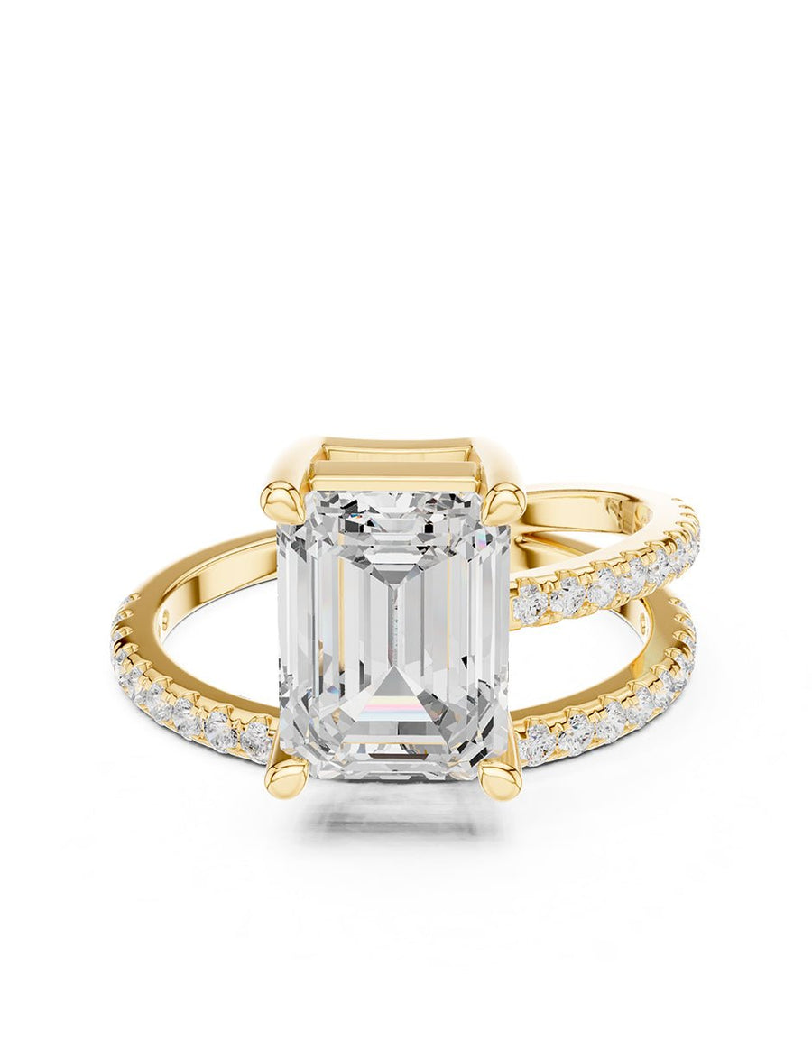 Anillo de compromiso - piedras laterales - AMORE134-EM-LG