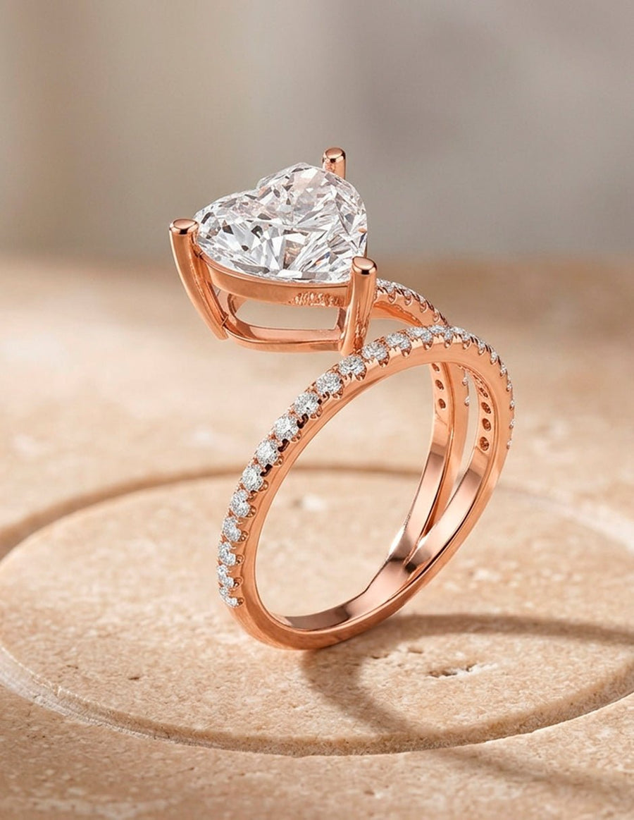 Anillo de compromiso - piedras laterales - AMORE134-HE-LG