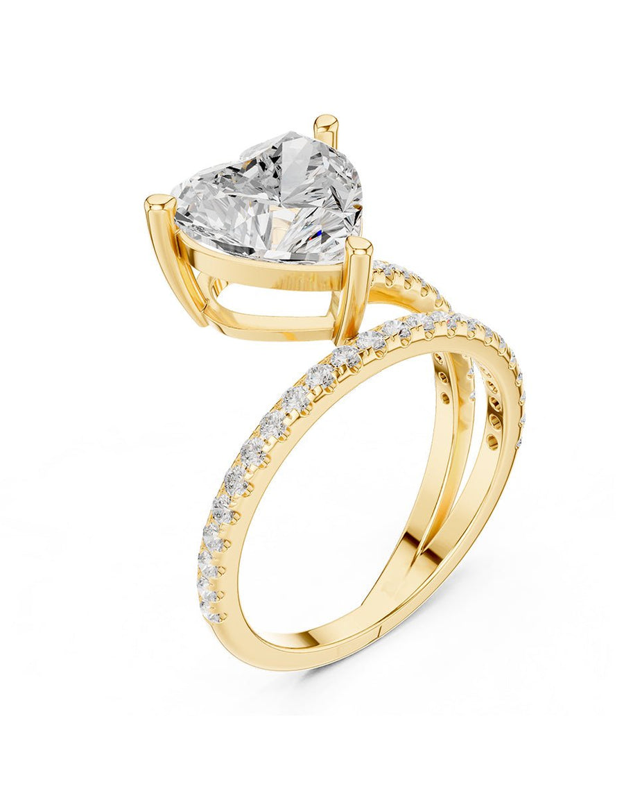Anillo de compromiso - piedras laterales - AMORE134-HE-LG