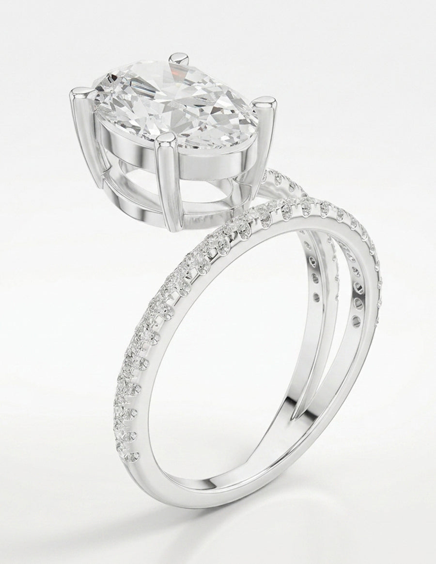 Montura para personalizar - piedras Laterales - AMORE134-OV