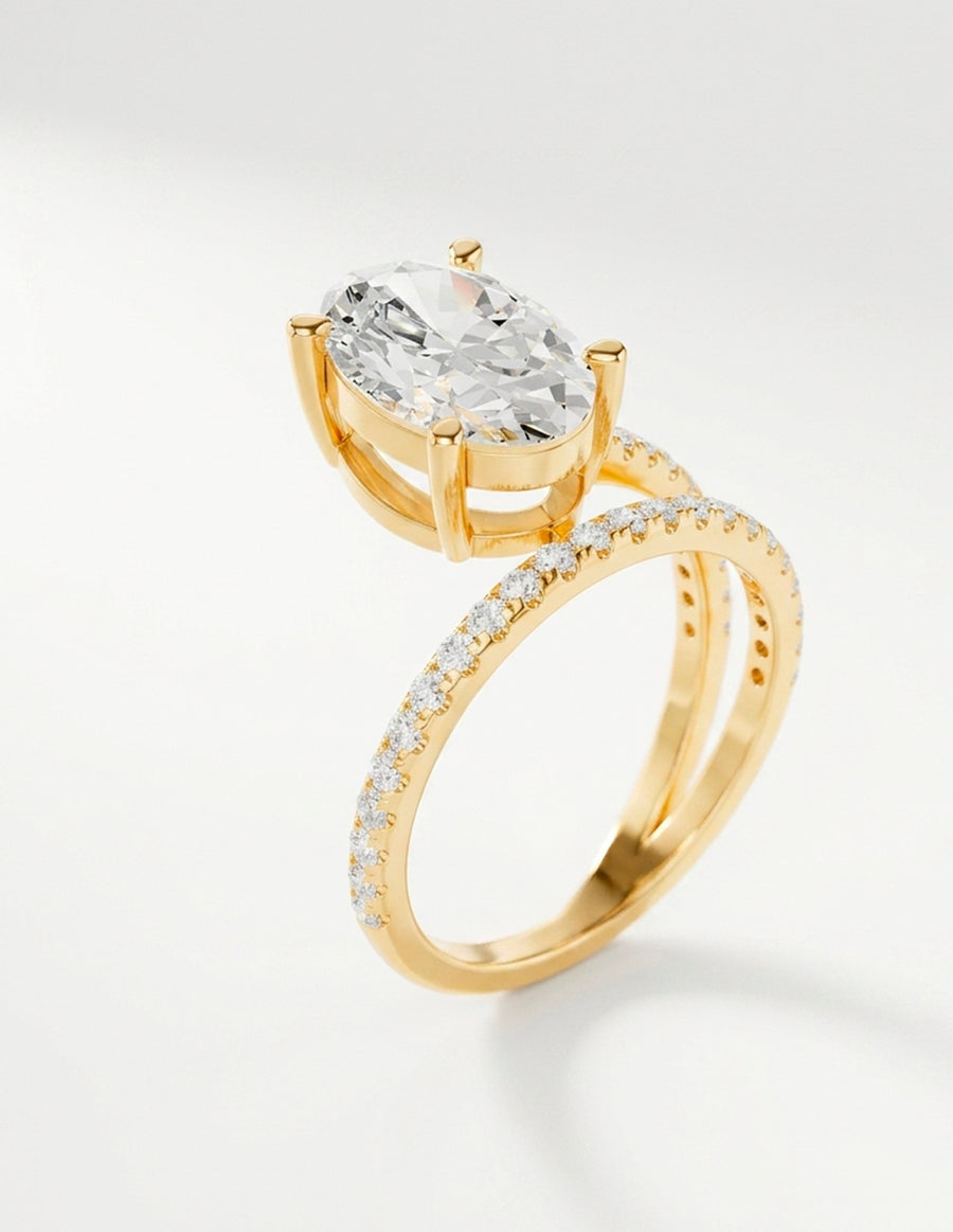 Montura para personalizar - piedras Laterales - AMORE134-OV