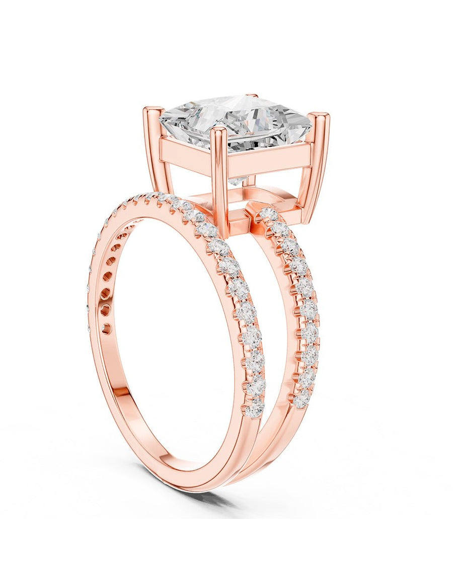 Anillo de compromiso - piedras laterales - AMORE134-PR-LG