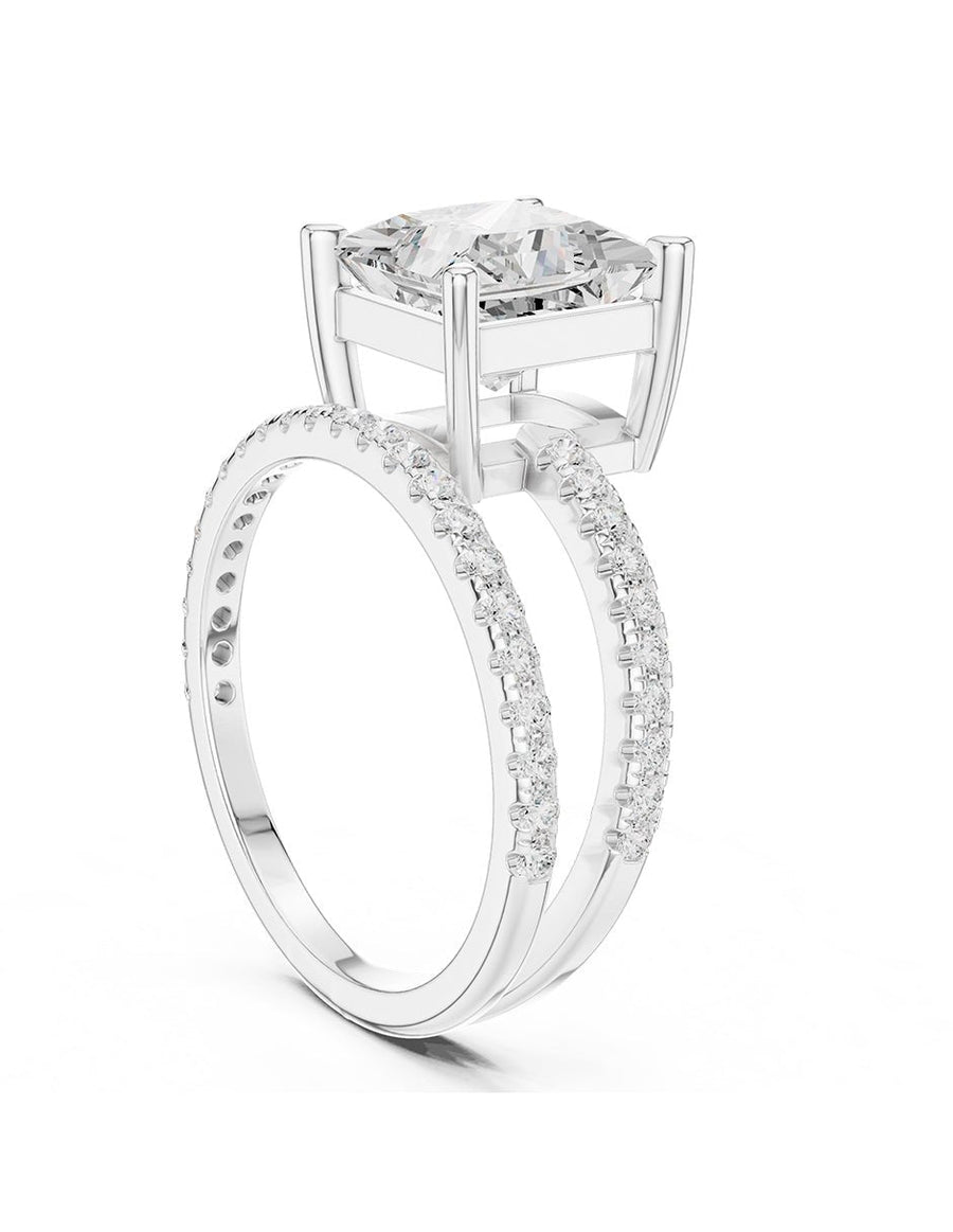 Anillo de compromiso - piedras laterales - AMORE134-PR-LG