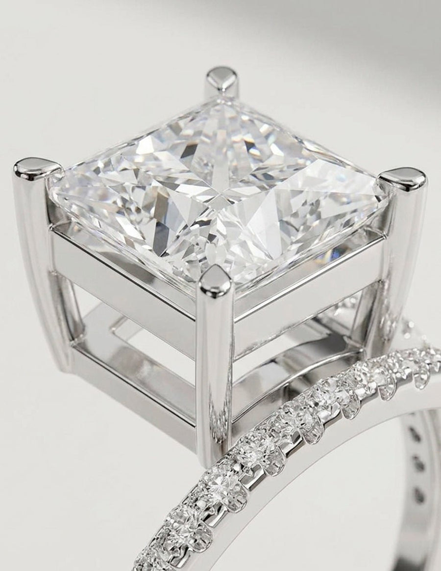 Anillo de compromiso - piedras laterales - AMORE134-PR-LG