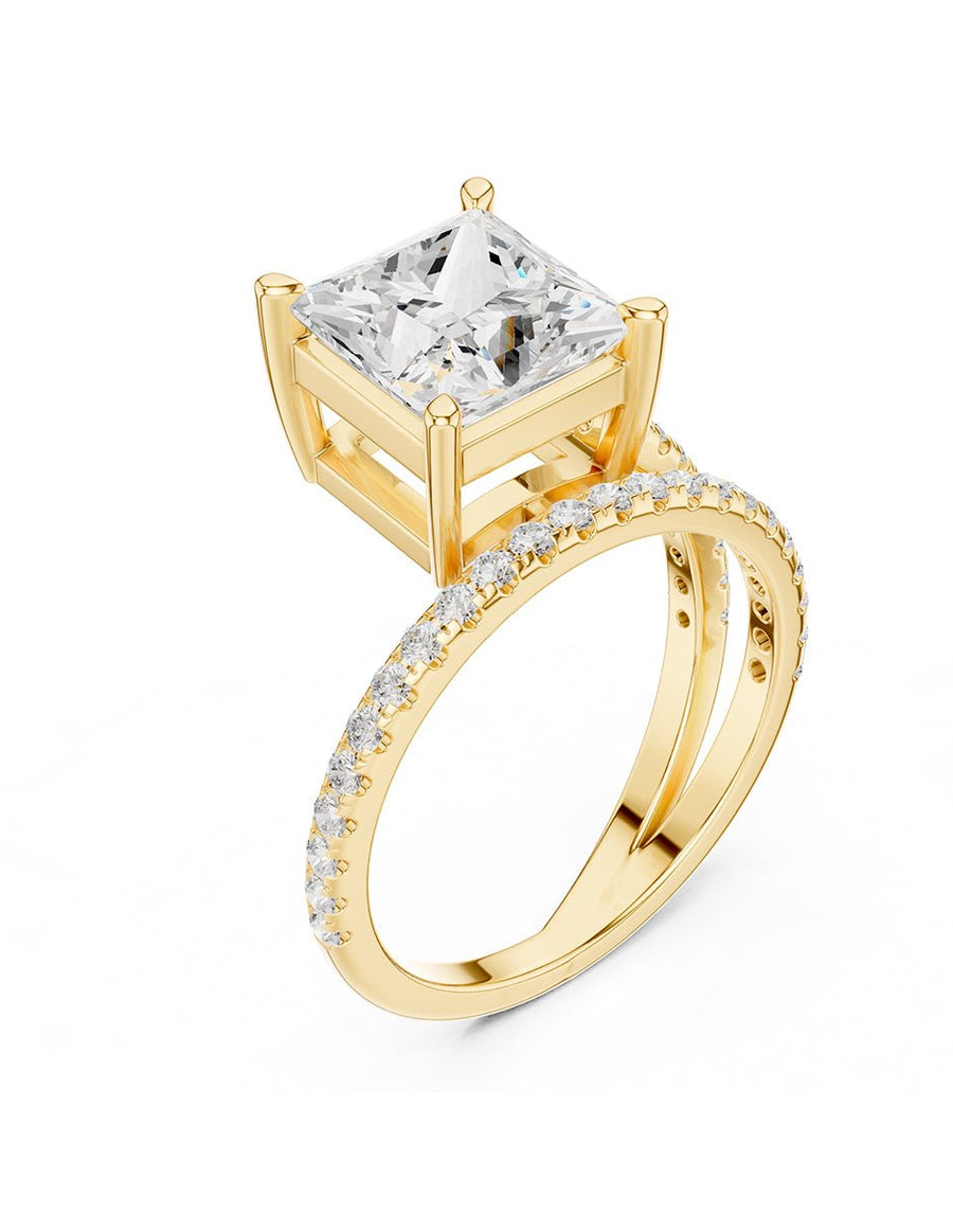 Anillo de compromiso - piedras laterales - AMORE134-PR-LG