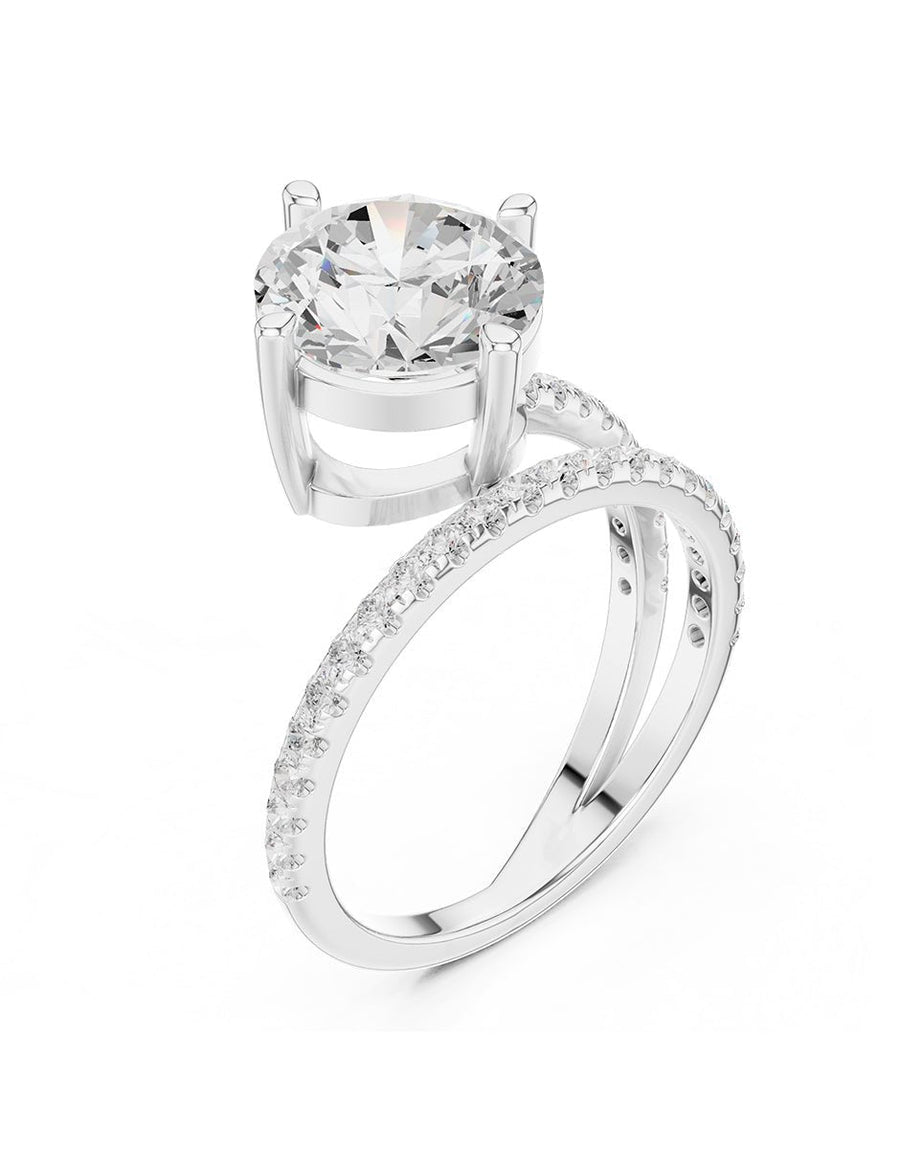 Anillo de compromiso - piedras laterales - AMORE134-RD-LG