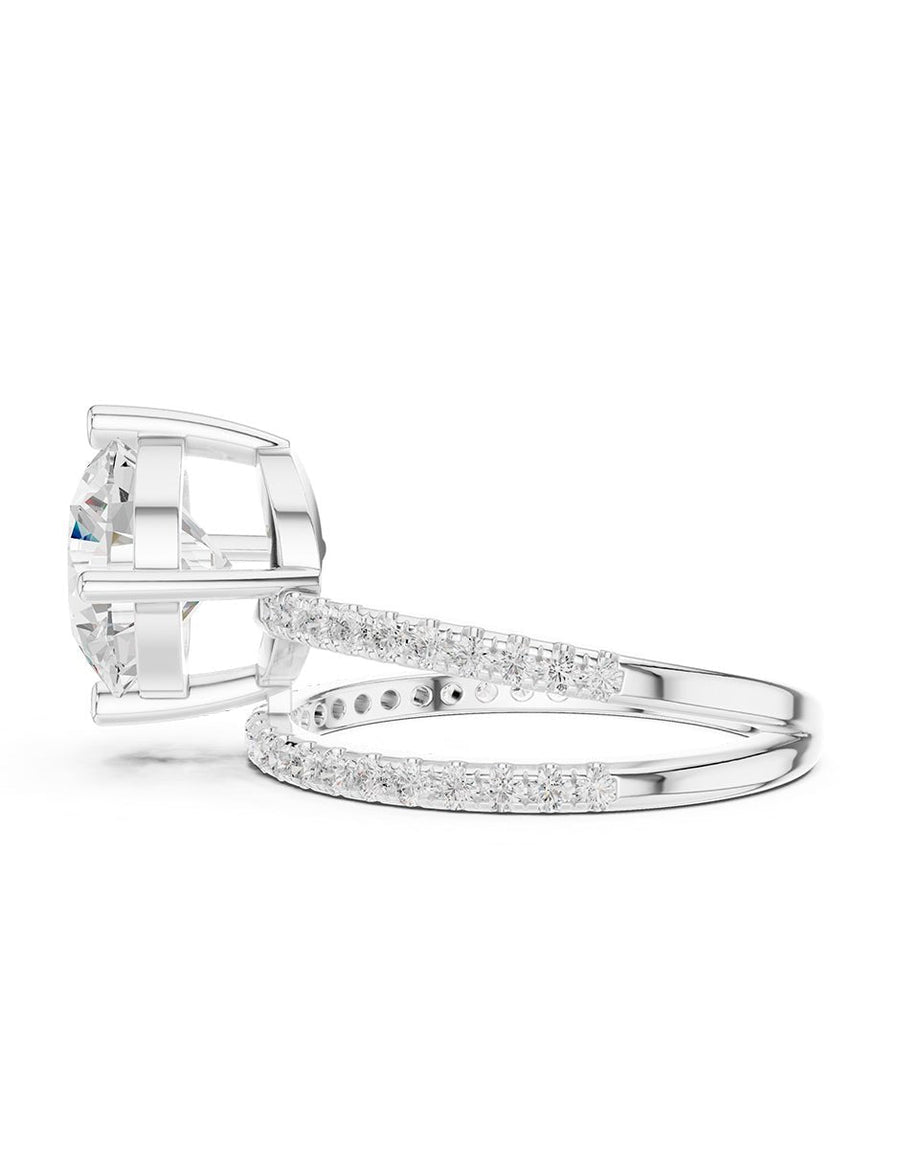 Anillo de compromiso - piedras laterales - AMORE134-RD-LG