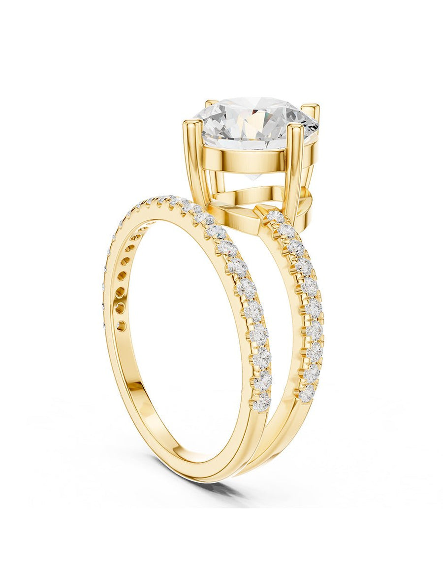Anillo de compromiso - piedras laterales - AMORE134-RD-LG