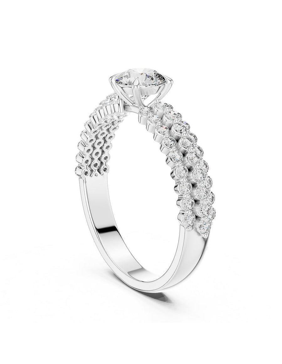 Anillo de compromiso - piedras laterales - AMORE135-RD-LG