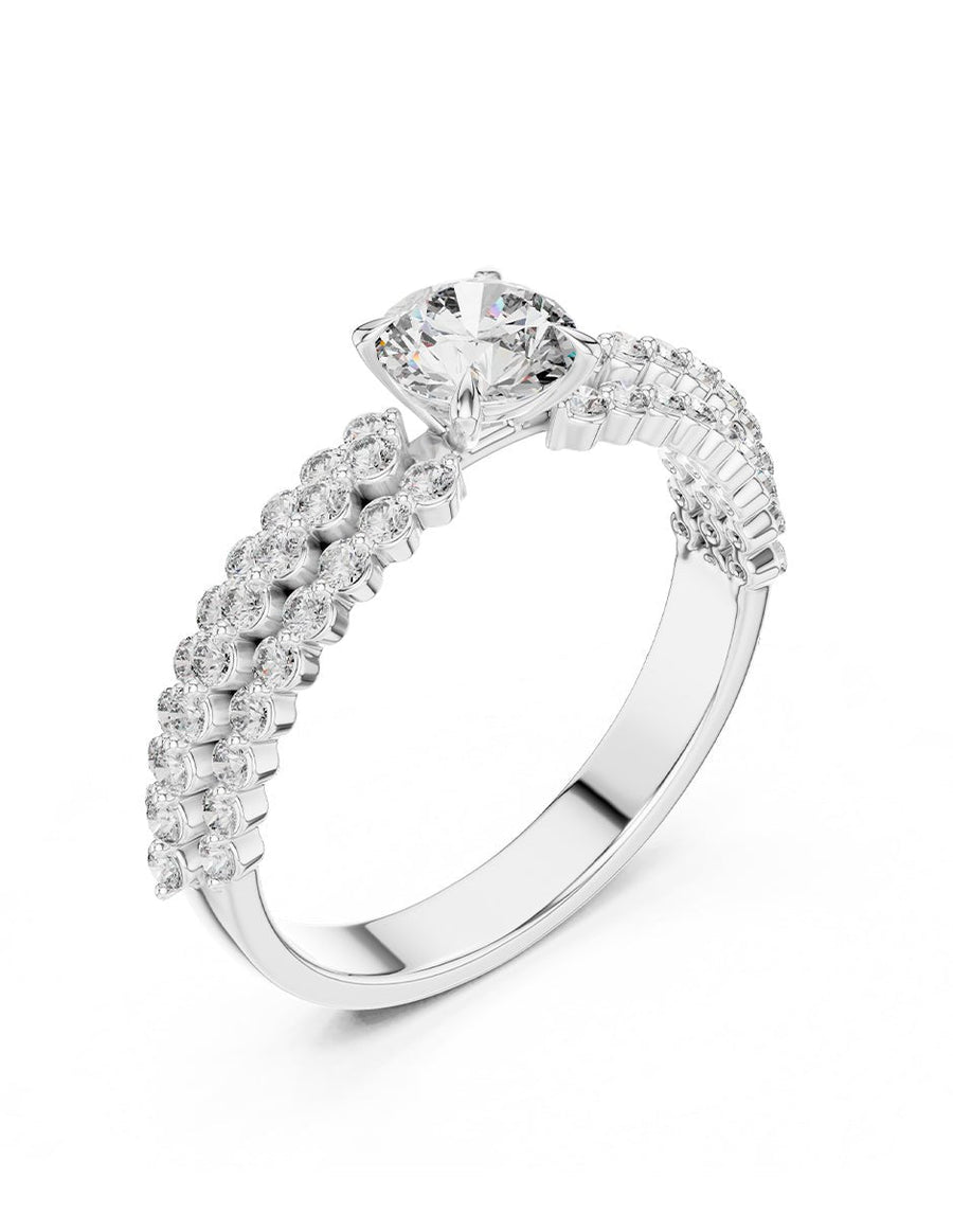 Anillo de compromiso - piedras laterales - AMORE135-RD-LG