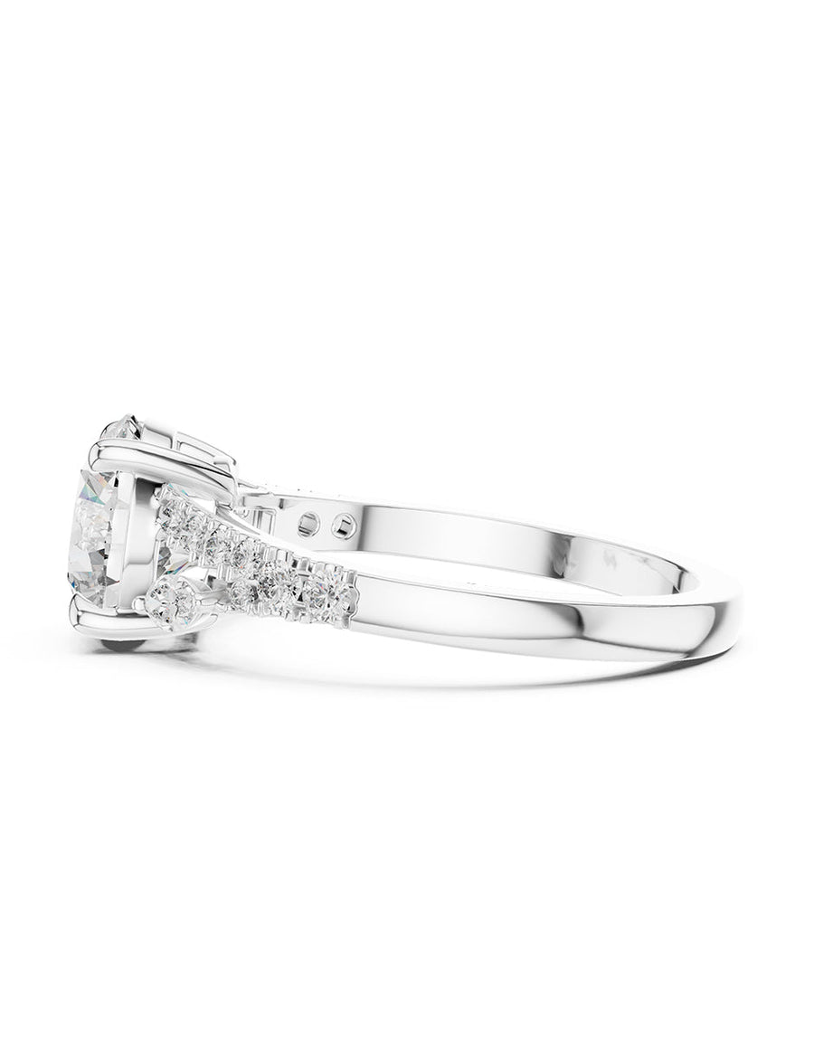 Anillo de compromiso - piedras laterales - AMORE136-RD-LG