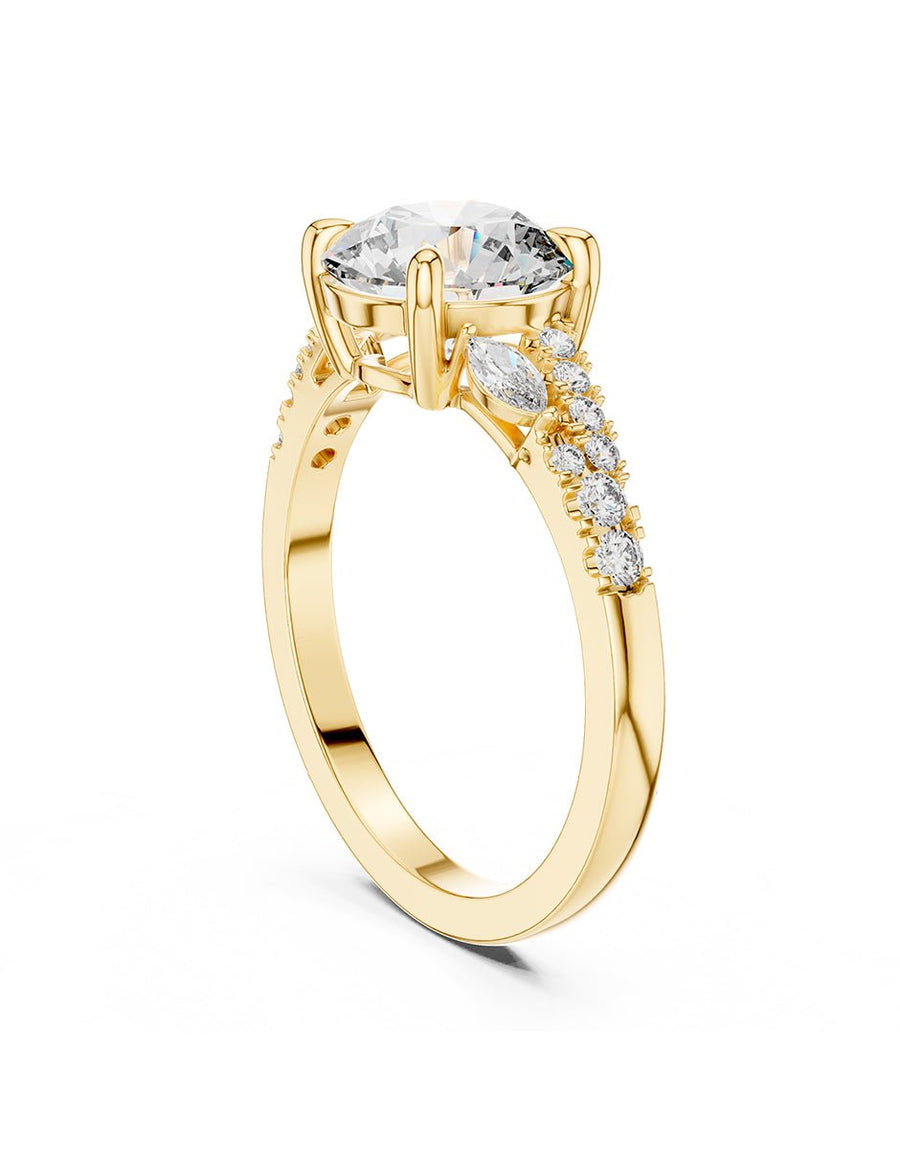 Anillo de compromiso - piedras laterales - AMORE136-RD-LG
