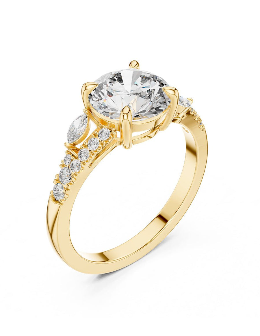 Anillo de compromiso - piedras laterales - AMORE136-RD-LG