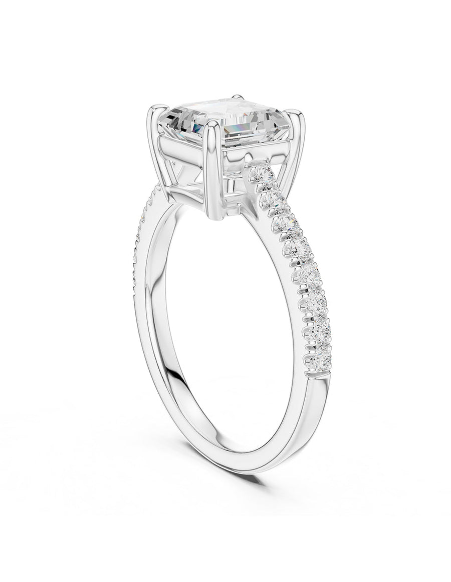 Anillo de compromiso - piedras laterales - AMORE137-AS-LG