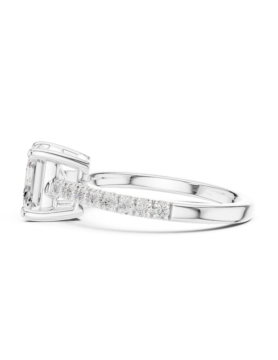 Anillo de compromiso - piedras laterales - AMORE137-AS-LG