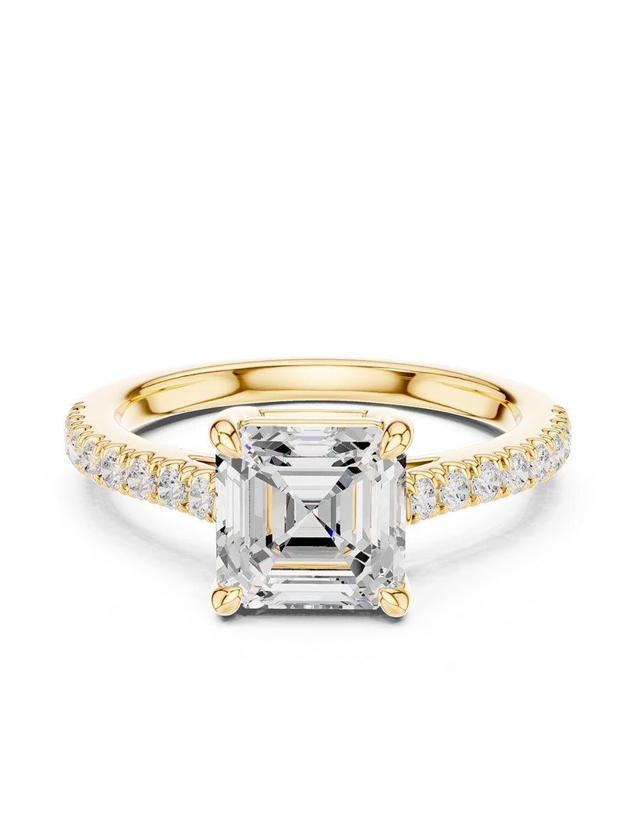 Anillo de compromiso - piedras laterales - AMORE137-AS-LG