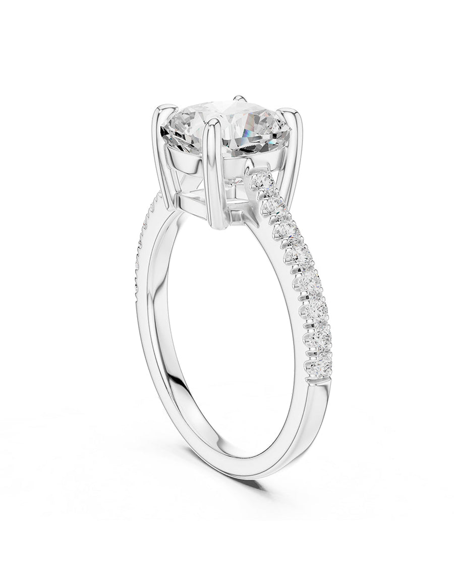 Anillo de compromiso - piedras laterales - AMORE137-CU-LG