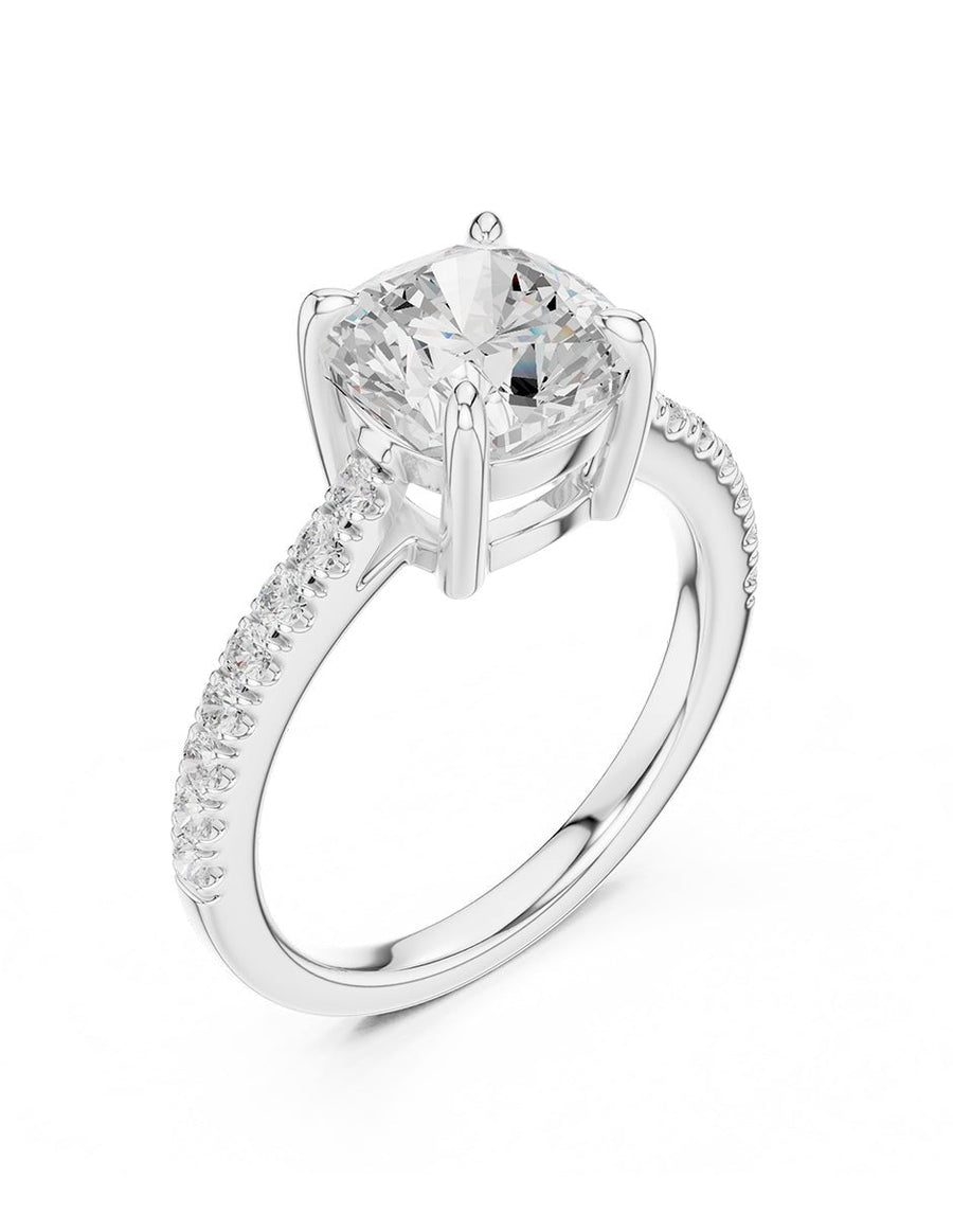 Anillo de compromiso - piedras laterales - AMORE137-CU-LG