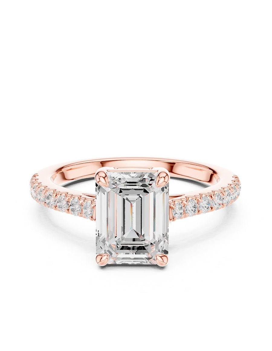 Anillo de compromiso - piedras laterales - AMORE137-EM-LG