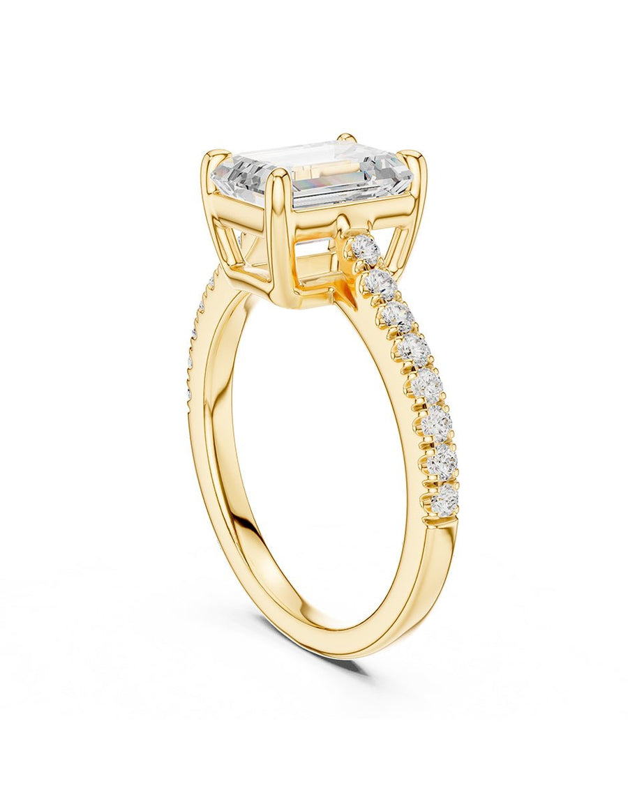 Anillo de compromiso - piedras laterales - AMORE137-EM-LG
