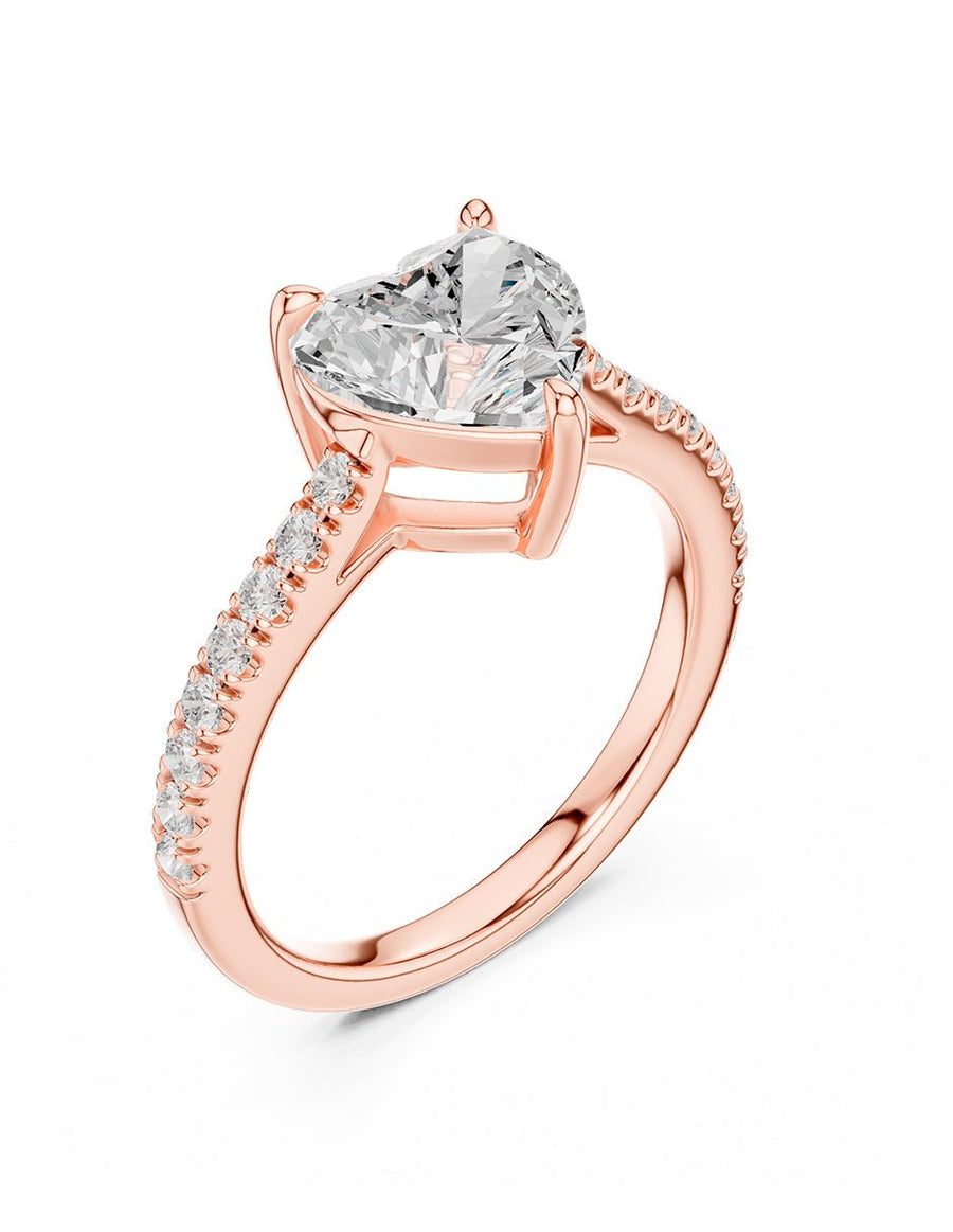 Anillo de compromiso - piedras laterales - AMORE137-HE-LG