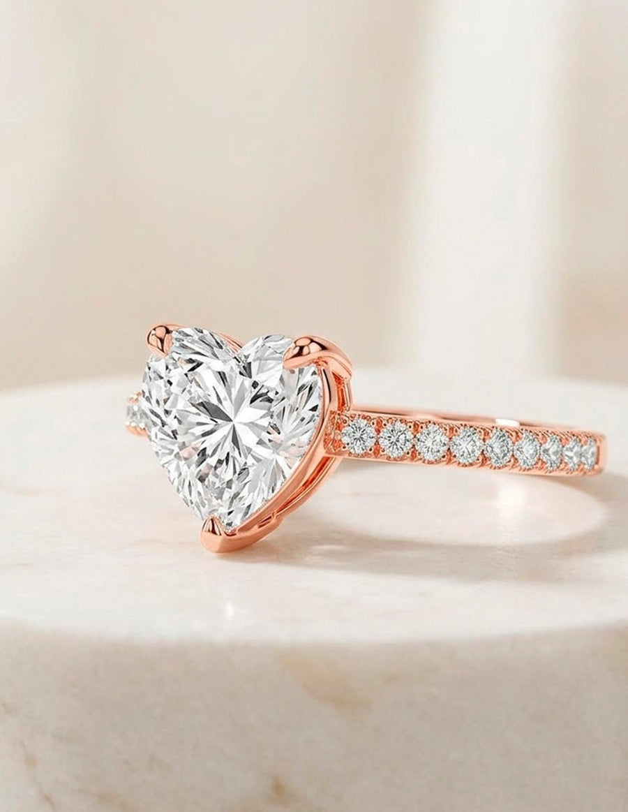 Anillo de compromiso - piedras laterales - AMORE137-HE-LG