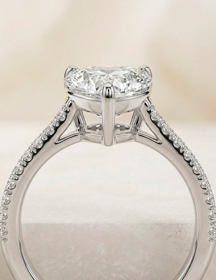 Anillo de compromiso - piedras laterales - AMORE137-HE-LG