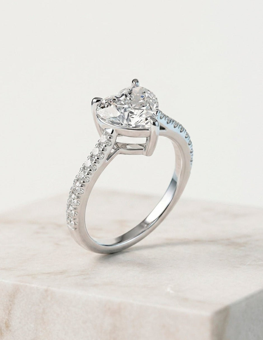 Anillo de compromiso - piedras laterales - AMORE137-HE-LG