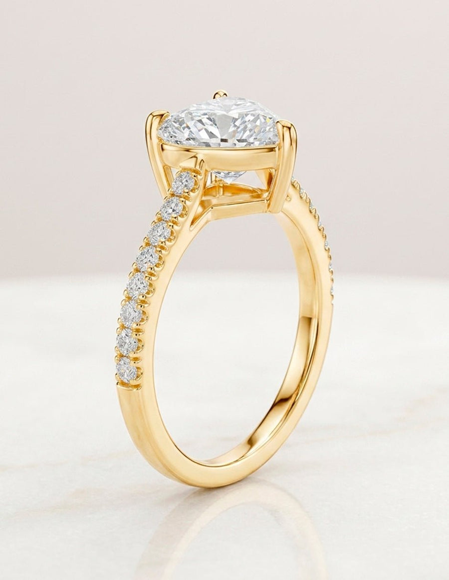 Anillo de compromiso - piedras laterales - AMORE137-HE-LG