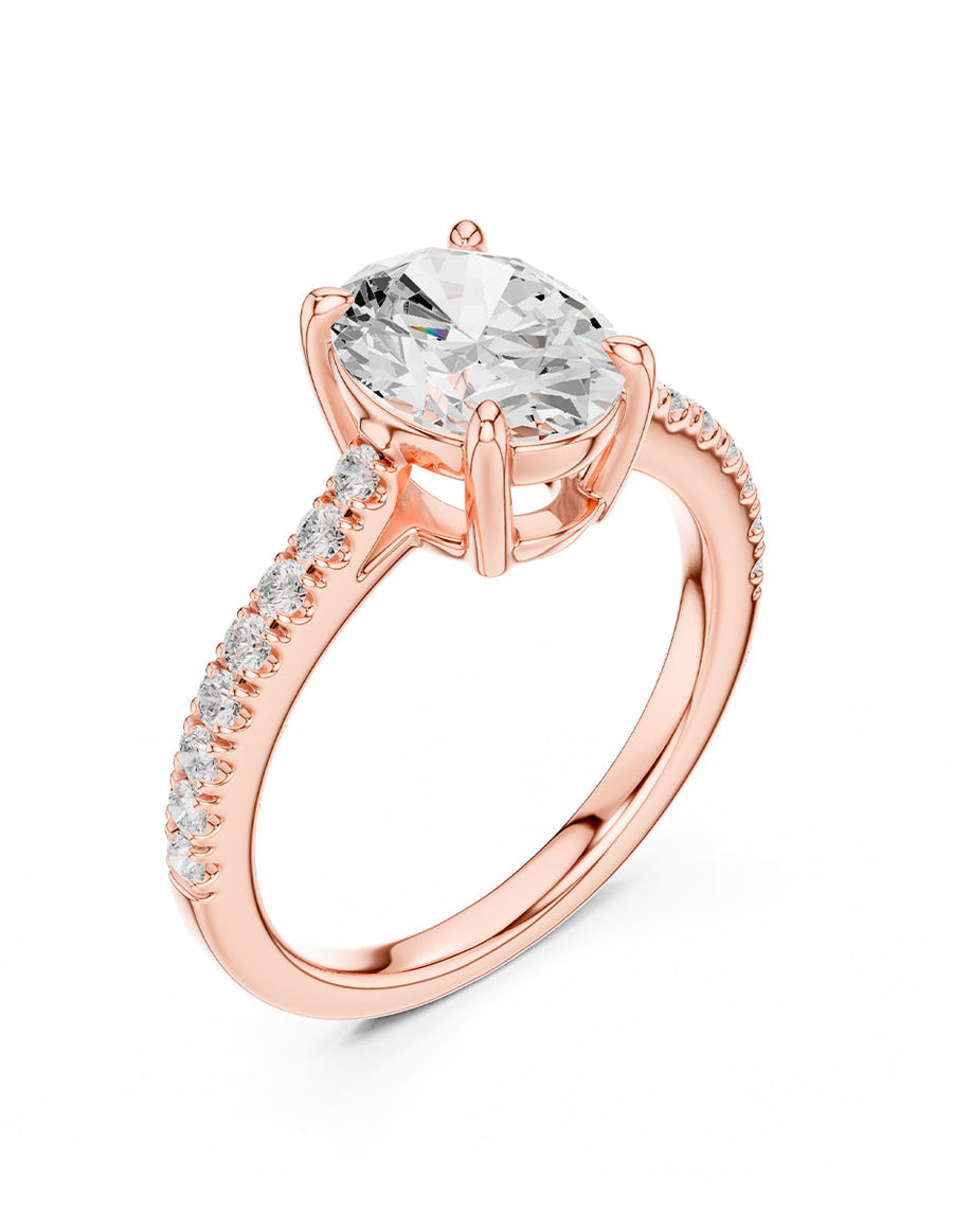 Montura para personalizar - piedras Laterales - AMORE137-OV