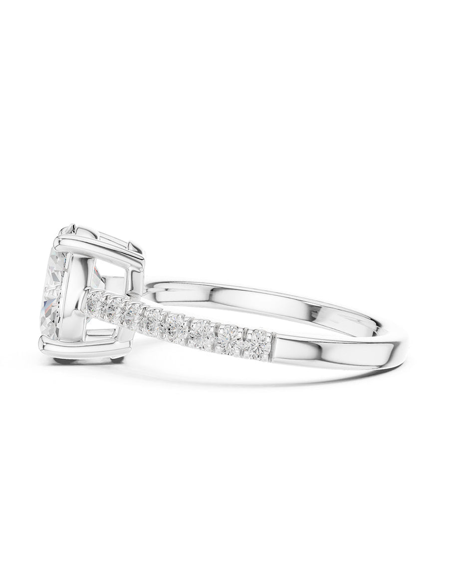 Anillo de compromiso - piedras laterales - AMORE137-OV-LG