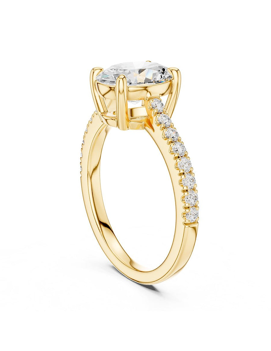 Anillo de compromiso - piedras laterales - AMORE137-OV-LG