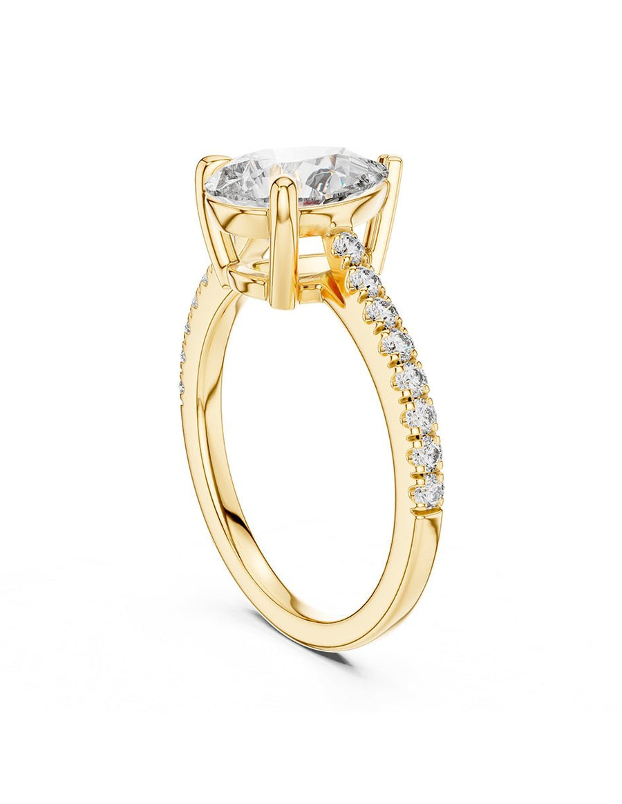 Anillo de compromiso - piedras laterales - AMORE137-PE-LG