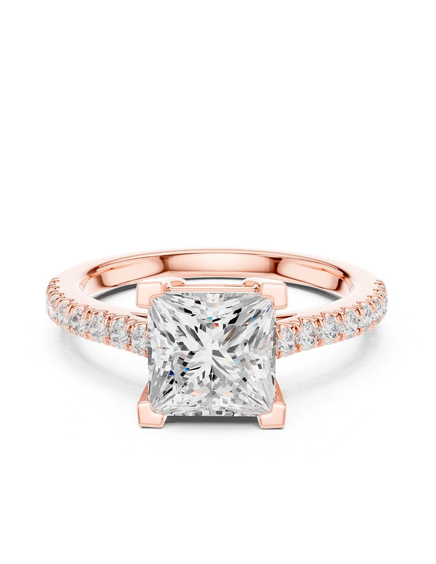 Anillo de compromiso - piedras laterales - AMORE137-PR-LG