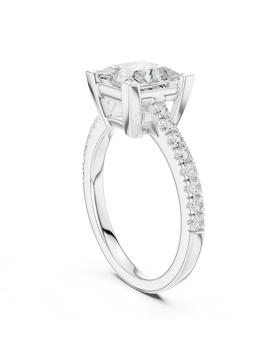 Anillo de compromiso - piedras laterales - AMORE137-PR-LG