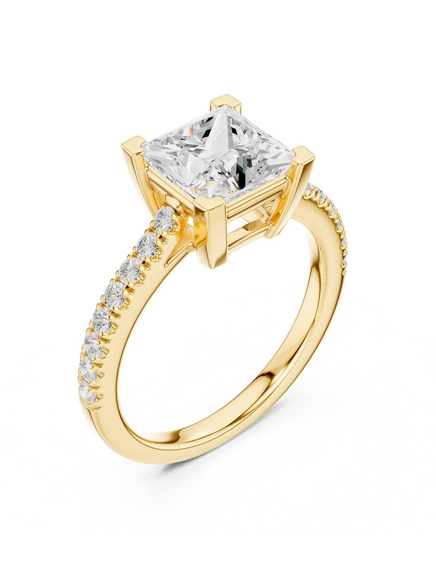 Anillo de compromiso - piedras laterales - AMORE137-PR-LG