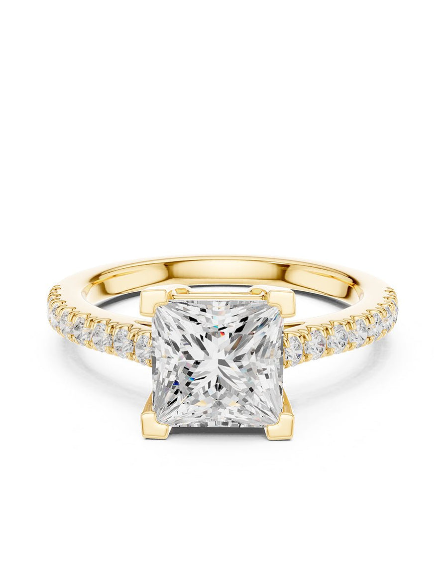 Anillo de compromiso - piedras laterales - AMORE137-PR-LG