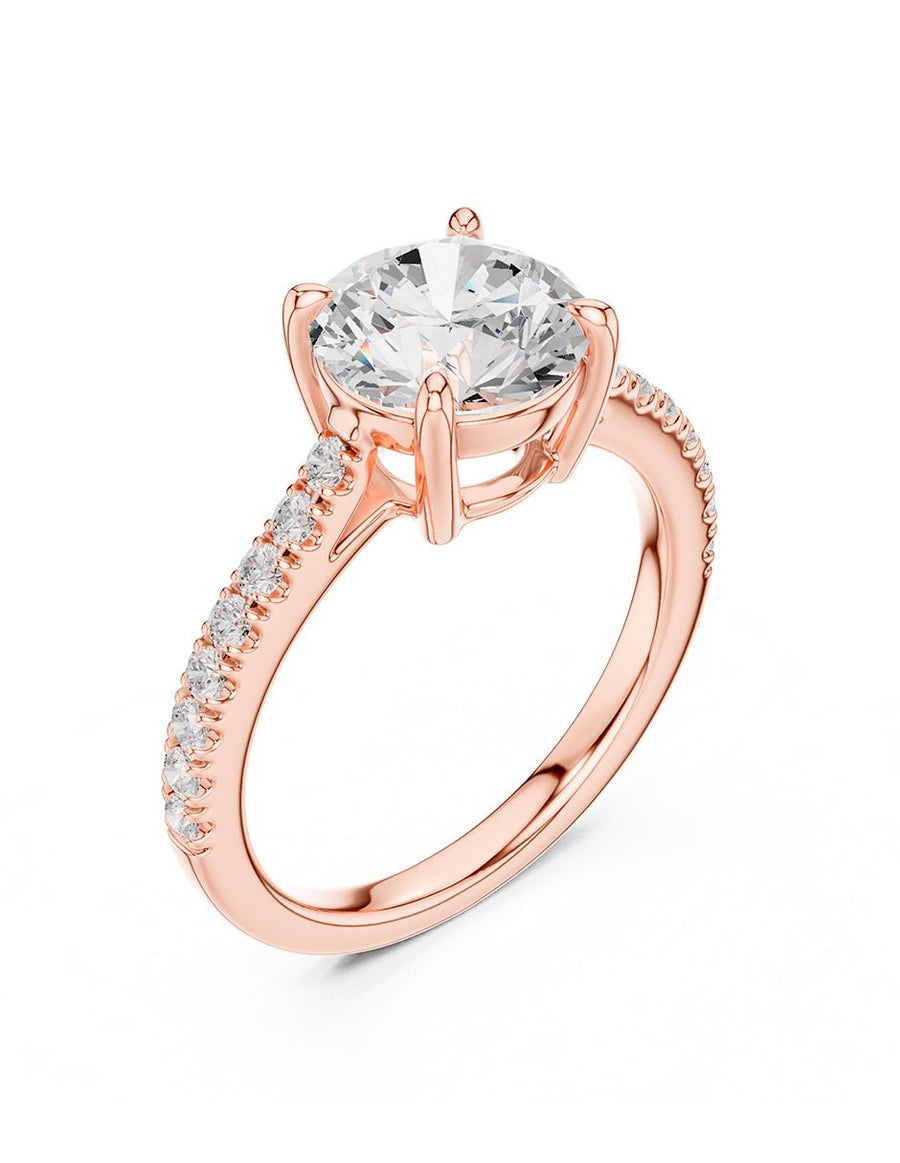Anillo de compromiso - piedras laterales - AMORE137-RD-LG